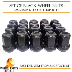 20 * 12x1,25 mm 12x1,25 schwarz legierter Stahl Radmuttern 60 Grad konische Schrauben - Bild 1 von 1