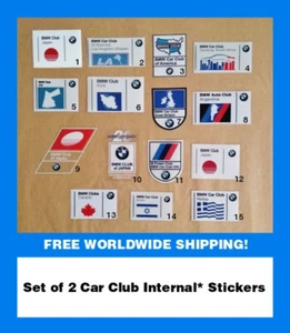 Juego de 2 pegatinas internas BMW Car Club BMW Youngtimer Oldtimer Reino Unido Estados Unidos Japón/M - Imagen 1 de 6