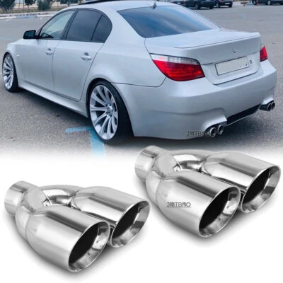 2.5" Inlet 3.5" Outlet Quad Exhaust Tip Pipe For 5 Series E60 F10 528i 530i 540i - Image 1 of 4