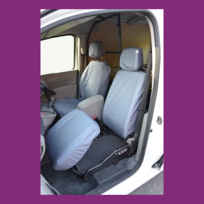 Fundas de asiento delanteras delanteras impermeables para Renault Kangoo 2008+ gris a medida (estilo plegable) Foto 1 de 4