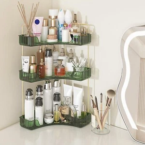 Corner Bathroom Counter Organizer Bathroom Makeup Countertop Organizer Corner St - Picture 1 of 9