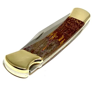 2024 BUCK 110 CUSTOM KNIFE WITH POLISHED MOROCCAN JASPER STONE HANDLES! - Picture 1 of 17