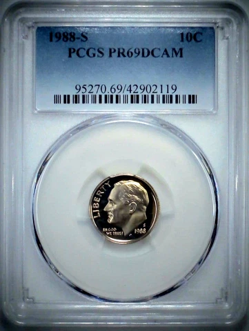1988-S 10C Roosevelt Dime  PCGS PR69DCAM CLAD 23stt0226 Cover