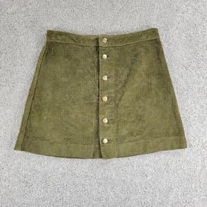 American Apparel Cord Minirock Damen S grün Knöpfe Preppy Academia - Bild 1 von 12