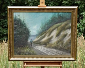 Arling Gade (1920-2011) - Viejo en el paseo, pintura grande al óleo sobre lienzo - Imagen 1 de 7