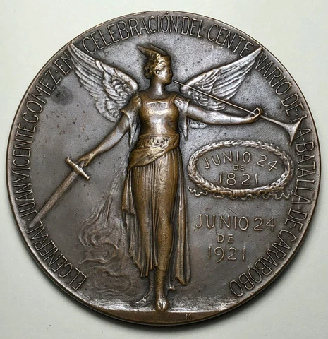 US Mint Medal, Venezuela 1821-1921 Battle Of Carabobo, Bolivar . Morgan Assayer Cover