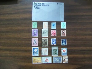 Turkey Postage Stamps - Turkey - Vintage - 20 Various Stamps (999) - Picture 1 of 4