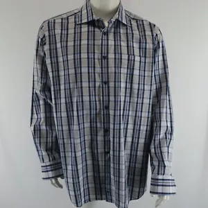 Camicia elegante David Donahue manica lunga con bottoni uomo XL 100% cotone - Foto 1 di 10