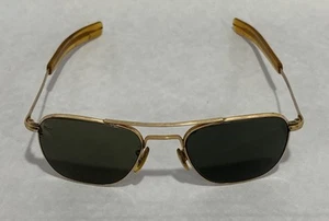 CHIPPED Lens AO 1/10 12K GF  Aviator Sunglasses American Optical Vintage USAF - Picture 1 of 23