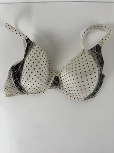 Bali Wht/Blk Lightly Lined Polka Dots Lace Bra Womens Size 36C - Picture 1 of 5