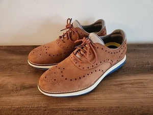 Cole Haan Mens Original Grand Ultra Wingtip Oxford C32068- Tan Nubuck- 7.5M - Picture 1 of 11