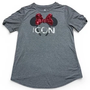 DISNEY Parks Minnie Mouse Icon Sequins T-shirt Womens Size Small - Picture 1 of 7