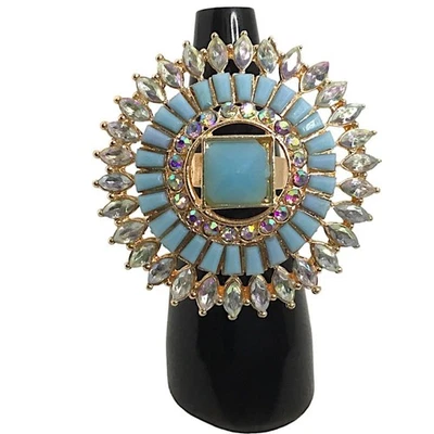 Indian Bridal Bollywood CZ último tono dorado AD tamaño libre ajustable... - Imagen 1 de 4