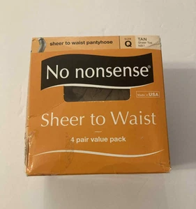 4er Pack No Nonsense Queen Sheer to Waist Strumpfhosen hellbraun Nylon transparente Zehenpaar Hose - Bild 1 von 6