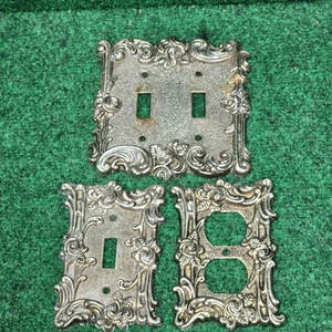 3 Ornate Plug Plate Covers American Tack  Victorian Rose 60TT & 60 T Vtg 1967 - Picture 1 of 5