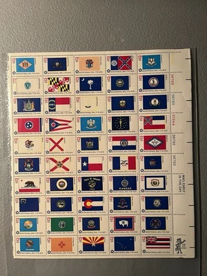 Scott 1633-82 State Flags 13 Cent  Full Sheet of 50 MNH OG - Image 1 of 2