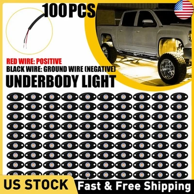 100Pods Amber Rock LED Lights For Jeep Boat Offroad Truck UTV ATV Underbody Lamp - Image 1 of 4