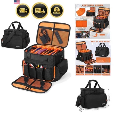 DJ Cable Organizer Bag with 6 Removable Dividers Large Storage Waterproof - Image 1 of 4