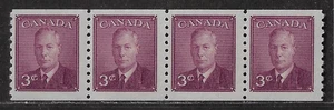 Canada Coil Stamps — 1950, King George VI #296 (Strip of 4) MNH Ref. 2001 - Picture 1 of 2