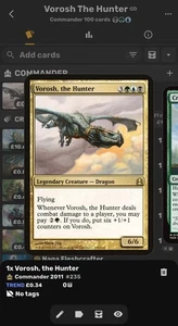 Custom (Vorosh) 100 Card Sleeved Commander Deck - Picture 1 of 1