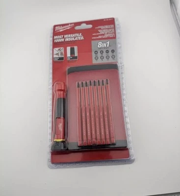 Milwaukee Tool 48-22-2217 Multi-Bit Screwdriver,6 3/4 In L,8 Pcs - Image 1 of 4