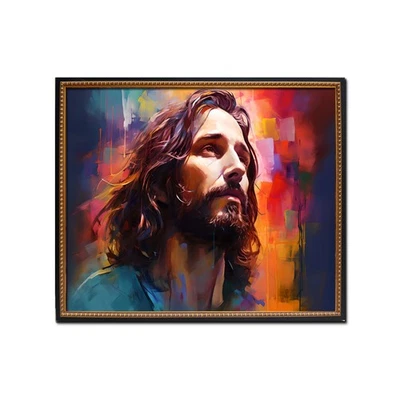 Arte en lienzo enmarcado Jesucristo abstracto decoración del hogar pared impresión moderna pintura Foto 1 de 4