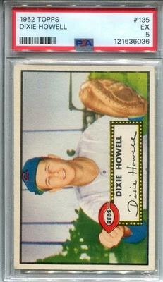 1952 TOPPS DIXIE HOWELL PSA 5 EX - #135 - Image 1 of 2