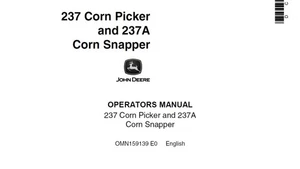 John Deere 237 Corn Picker and 237A Corn Snapper OMN159139 E0 Operator Manual - Picture 1 of 6