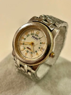 Reloj de cuarzo Kenzo KN-2606 para mujer fecha funcionando usado con arañazos Foto 1 de 4