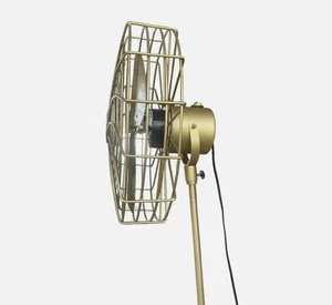 Pedestal Brass Finish Electric Floor Fan, Handmade Retro Style Adjustable ++++ - Picture 1 of 9