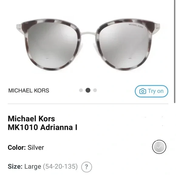 Gafas de sol Michael Kors Adriana 1 - Leopardo/Plateado. Buen estado Foto 1 de 4