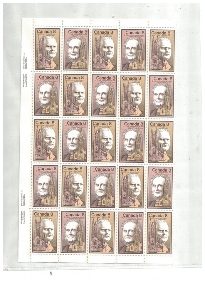 662/663 8¢ Se-Tenant Chown/Cook Full Plate Sheet of 50 VFNH - Image 1 of 2