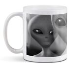 White Ceramic Mug - BW - ky Grey Aliens Space Sci-Fi #40898