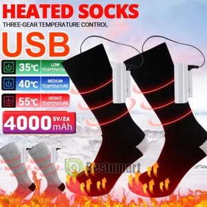 Washable Men Women Electric Heated Sock Foot Warmer Rechargeable Battery 4000mAh - Picture 1 of 52