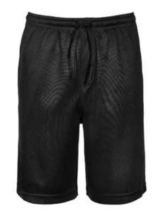 ID Ideology Mesh Shorts Boy's 6 Deep Black Drawstring Waistband Side Pockets - Picture 1 of 17