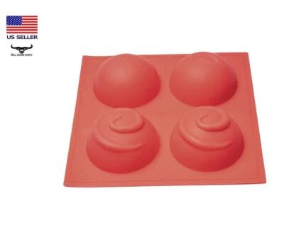 Molde de silicona para hornear pasteles de 4 cavidades esfera media bola de 2" molde bombas de chocolate caliente Foto 1 de 3