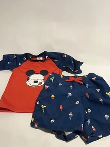 Disney kids Size 4 Swim Trunks And Rash Guard Two Sets Mickey , Spider Man (Q) - Picture 1 of 6