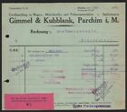 PARCHIM Meckl., Rechnung 1928, Gimmel & Kuhblank Möbelstoff-Grosshandel