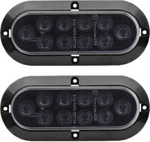 Lente ahumada ovalada de 6"/LED roja para remolque luz trasera montaje en superficie 10 LED impermeable S - Imagen 1 de 12