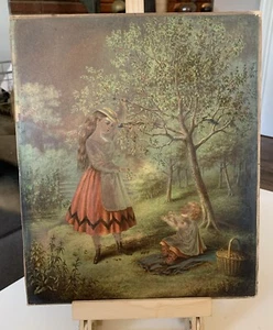 Vintage Print on Board “Cherries Are Ripe” After An Original By Louis Kurz - Picture 1 of 14