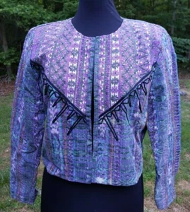 Milagros Vintage Blazer L BOHO Embroidered Hippy South Western Style Jacket Coat - Picture 1 of 9
