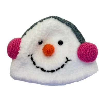 Gorra/sombrero de invierno tejido chenilla hecho a mano muñeco de nieve 3D suave cálido grande para niños  Foto 1 de 4