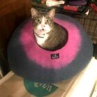 Grau rosa Wanderpalme Katzenhöhle Haustierbett GROSS für Katzen und Hunde 