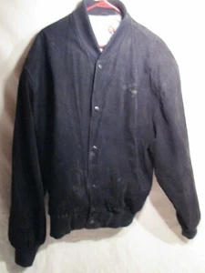 Rare Camel Black Suede Leather Jacket Size XL - Picture 1 of 5