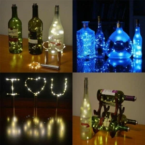 LED String Light Wine Bottle 10 15 20 Cork Shaped Night Light For Starry Xmas AU - Picture 1 of 16
