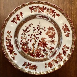 VTG India Tree by SPODE (Orange Rust, scallop, Red Trim) Salad Plate New Mark - Picture 1 of 6