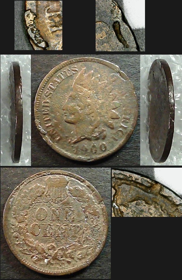 Centavo cabeza india 1900 con roturas de borde, posible rotura de cuello. Foto 1 de 1