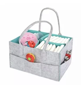 Baby Diaper Organizer Caddy Changing Nappy Kids Storage Carrier Grey Bag US Ship - Picture 1 of 12