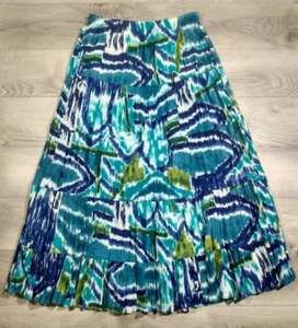 Notations Boho Fit & Flare Cotton Midi Skirt Womens 28 x 35 Small Multicolor - Picture 1 of 5