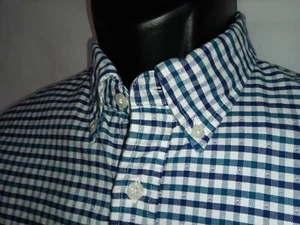 Brooks Brothers M rotes Fleece Oxford kariertes Hemd mit Button Down Kragen  - Bild 1 von 8